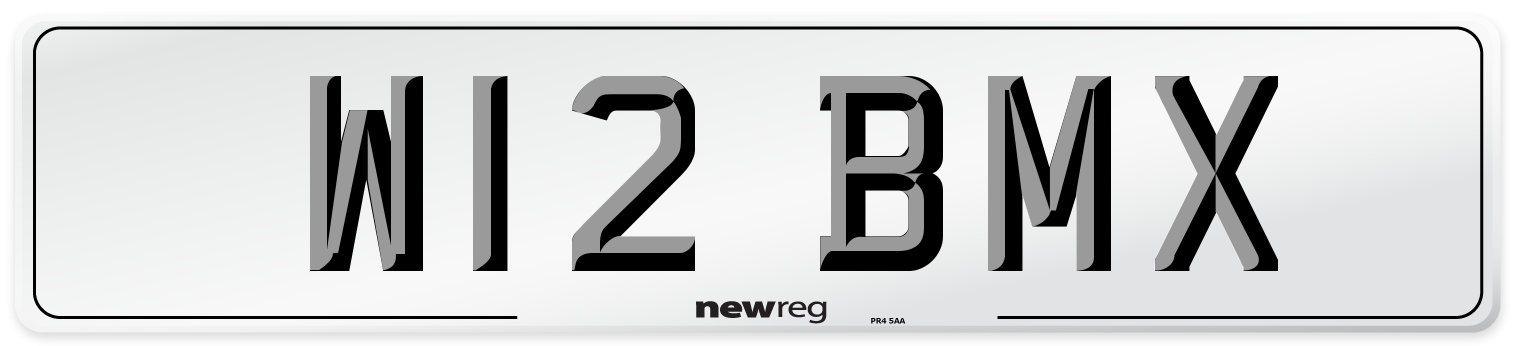 W12 BMX Number Plate from New Reg